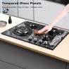 Plaque de Cuisson Gaz 4 Feux, TopStrong Plaque Gaz 4 Feux avec Sécurité Thermocouple 60cm, Noir Encastrable Table de Cuisson, Na