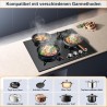Plaque de Cuisson Gaz 4 Feux, TopStrong Plaque Gaz 4 Feux avec Sécurité Thermocouple 60cm, Noir Encastrable Table de Cuisson, Na