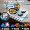 Plaque de Cuisson Gaz 4 Feux Blanc, TopStrong Plaque Gaz 4 Feux Verre avec Sécurité Thermocouple 60cm, Encastrable Table de cuis