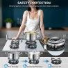 Plaque de Cuisson Gaz 4 Feux Blanc, TopStrong Plaque Gaz 4 Feux Verre avec Sécurité Thermocouple 60cm, Encastrable Table de cuis