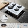 Plaque de Cuisson Gaz 4 Feux Blanc, TopStrong Plaque Gaz 4 Feux Verre avec Sécurité Thermocouple 60cm, Encastrable Table de cuis