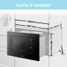 Comfee' CBMAG820BJL-BK Micro-ondes encastrable 20 litres avec gril, commandes numériques, 8 niveaux de puissance, dégel rapide e