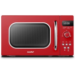 Comfee CMSRO 20 di rd Micro-ondes rétro avec 8 menus automatiques, 5 niveaux de puissance de cuisson, bouton de cuisson express,