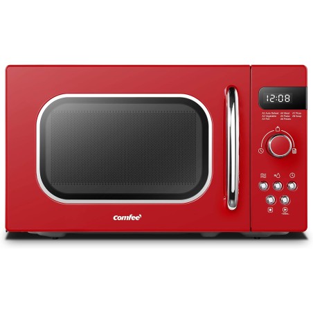 Comfee CMSRO 20 di rd Micro-ondes rétro avec 8 menus automatiques, 5 niveaux de puissance de cuisson, bouton de cuisson express,