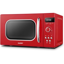 Comfee CMSRO 20 di rd Micro-ondes rétro avec 8 menus automatiques, 5 niveaux de puissance de cuisson, bouton de cuisson express,