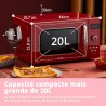 Comfee CMSRO 20 di rd Micro-ondes rétro avec 8 menus automatiques, 5 niveaux de puissance de cuisson, bouton de cuisson express,