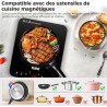 YASHE Plaque de cuisson – Table de cuisson à induction portable, 10 réglages de puissance et 10 réglages de température, plaque 