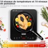 YASHE Plaque de cuisson – Table de cuisson à induction portable, 10 réglages de puissance et 10 réglages de température, plaque 