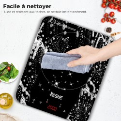 YASHE Plaque de cuisson – Table de cuisson à induction portable, 10 réglages de puissance et 10 réglages de température, plaque 