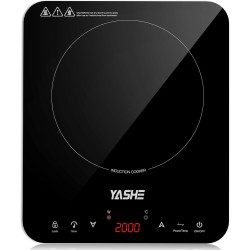 YASHE Plaque de cuisson – Table de cuisson à induction portable, 10 réglages de puissance et 10 réglages de température, plaque 