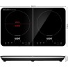 YASHE Plaque de cuisson à induction – Double plaque à induction, puissance de 10 W et 10 niveaux de température, 3500 W, 2 plaqu