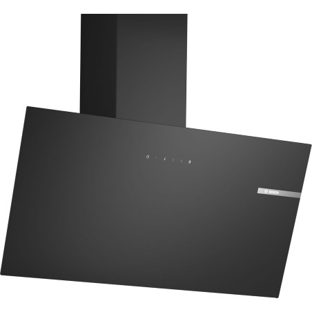 Bosch DWK85DK60 Série 2, Hotte murale, 4 vitesses d'aspiration dont 1 intensive, 80 cm, Noir avec finition en verre