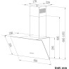 CIARRA CBCB6750 Hotte Aspirante Inclineé 60cm 350 m³/h - Hotte de Cuisine Classe A - Hotte de Cusine Silencieuse - Recyclage ou 