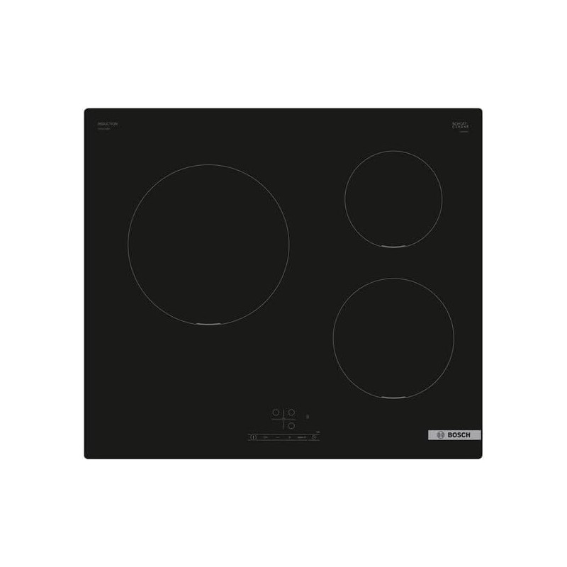 Bosch PUC611BB5E- Série 4, Plaque à Induction - 3 Feux - 60 cm - Puissance 4600 W - Noir