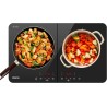 CIARRA CBTIH2 Tables de Cuisson 2 Feux 3500W - Plaque à Induction Portable - 2Foyers - 9 Niveaux de Puissance - Commande Tactile