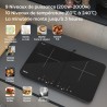 CIARRA CBTIH2 Tables de Cuisson 2 Feux 3500W - Plaque à Induction Portable - 2Foyers - 9 Niveaux de Puissance - Commande Tactile