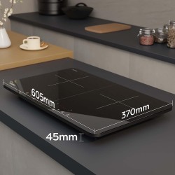 CIARRA CBTIH2 Tables de Cuisson 2 Feux 3500W - Plaque à Induction Portable - 2Foyers - 9 Niveaux de Puissance - Commande Tactile