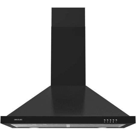 Cecotec Hotte Aspirante Pyramidale de 60 cm Bolero Flux PM 604300 Noir C. Moteur 105 W, Aspiration 430 m3/h, Commande Mécanique,