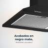 Cecotec Hotte Aspirante Pyramidale de 60 cm Bolero Flux PM 604300 Noir C. Moteur 105 W, Aspiration 430 m3/h, Commande Mécanique,
