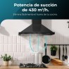 Cecotec Hotte Aspirante Pyramidale de 60 cm Bolero Flux PM 604300 Noir C. Moteur 105 W, Aspiration 430 m3/h, Commande Mécanique,