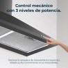 Cecotec Hotte Aspirante Pyramidale de 60 cm Bolero Flux PM 604300 Noir C. Moteur 105 W, Aspiration 430 m3/h, Commande Mécanique,