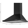 Cecotec hotte aspirante 60cm pyramid bolero flux pm 606500 noir a. 165w motor, stainless steel finish, 650m3/h suction, mechanic