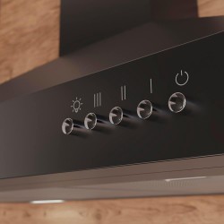Cecotec hotte aspirante 60cm pyramid bolero flux pm 606500 noir a. 165w motor, stainless steel finish, 650m3/h suction, mechanic