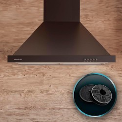 Cecotec hotte aspirante 60cm pyramid bolero flux pm 606500 noir a. 165w motor, stainless steel finish, 650m3/h suction, mechanic