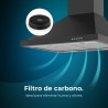 Cecotec hotte aspirante 60cm pyramid bolero flux pm 606500 noir a. 165w motor, stainless steel finish, 650m3/h suction, mechanic