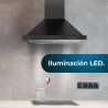 Cecotec hotte aspirante 60cm pyramid bolero flux pm 606500 noir a. 165w motor, stainless steel finish, 650m3/h suction, mechanic