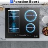 Plaque Induction 4 Foyers avec Prise, Table de Cuisson Induction Encastrable 60cm, 3500W, Zone Combinée pour le Gril, Commande T