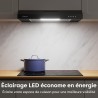 CIARRA Hotte aspirante murale noire de 600 mm avec un filtre en aluminium