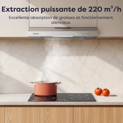 CIARRA Hotte de cuisine en acier inoxydable, hotte sous-meuble, hotte de cuisine murale, hotte aspirante de 600 mm, hotte de cui