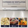 CIARRA Hotte de cuisine en acier inoxydable, hotte sous-meuble, hotte de cuisine murale, hotte aspirante de 600 mm, hotte de cui