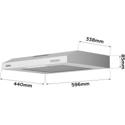 CIARRA Hotte de cuisine en acier inoxydable, hotte sous-meuble, hotte de cuisine murale, hotte aspirante de 600 mm, hotte de cui
