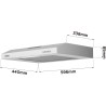 CIARRA Hotte de cuisine en acier inoxydable, hotte sous-meuble, hotte de cuisine murale, hotte aspirante de 600 mm, hotte de cui