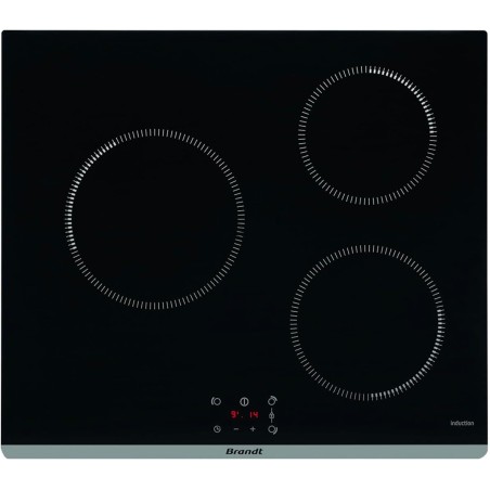 Brandt - BPI4361B - Plaque Induction - Table de Cuisson Encastrable - Noir - 3 Foyers - 5900W - Dimensions Encastrement : 56x49c