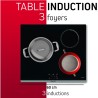 Brandt - BPI4361B - Plaque Induction - Table de Cuisson Encastrable - Noir - 3 Foyers - 5900W - Dimensions Encastrement : 56x49c