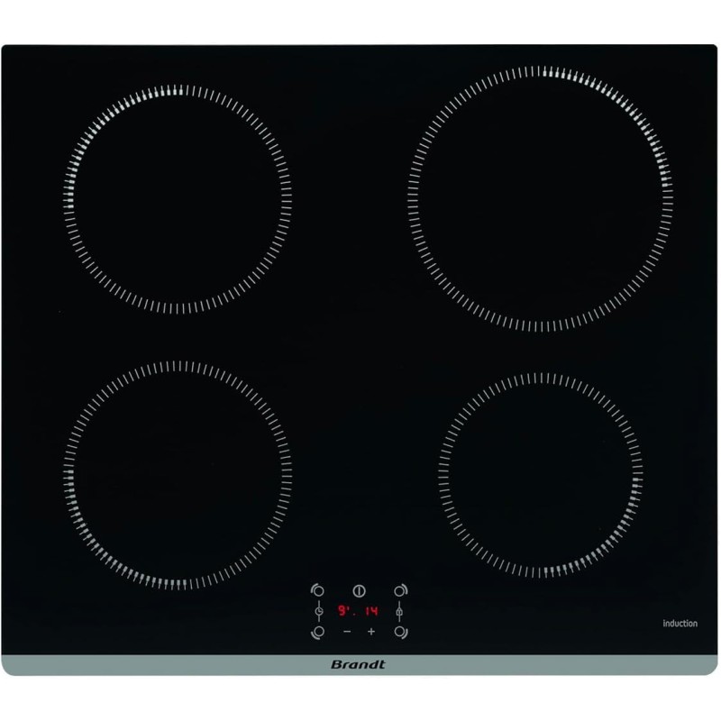 Brandt - BPI4465B - Plaque Induction - Table de Cuisson Encastrable - Noir - 4 Foyers - 7200W - Dimensions Encastrement : 56x49c