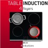 Brandt - BPI4465B - Plaque Induction - Table de Cuisson Encastrable - Noir - 4 Foyers - 7200W - Dimensions Encastrement : 56x49c