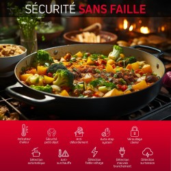 Brandt - BPI4465B - Plaque Induction - Table de Cuisson Encastrable - Noir - 4 Foyers - 7200W - Dimensions Encastrement : 56x49c