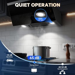 TopStrong Hotte Aspirante 60cm, 800m³/h Hotte de Cuisine inclinée Silencieuse, A+++ Hotte aspirante sans Evacuation ou Recyclage