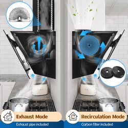 TopStrong Hotte Aspirante 60cm, 800m³/h Hotte de Cuisine inclinée Silencieuse, A+++ Hotte aspirante sans Evacuation ou Recyclage