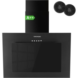 TopStrong Hottes Aspirantes 60cm, Class A++ Hotte Cuisine inclinée Silencieuse, 350m³/h Hotte aspirante Evacuation ou Recyclage,
