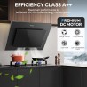 TopStrong Hottes Aspirantes 60cm, Class A++ Hotte Cuisine inclinée Silencieuse, 350m³/h Hotte aspirante Evacuation ou Recyclage,
