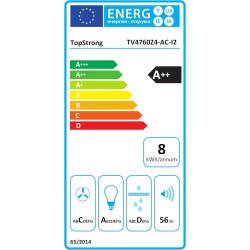 TopStrong Hottes Aspirantes 60cm, Class A++ Hotte Cuisine inclinée Silencieuse, 350m³/h Hotte aspirante Evacuation ou Recyclage,