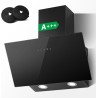 TopStrong Hotte Aspirante 60cm, A+++ Hotte de Cuisine inclinée Silencieuse, 400m³/h Hotte aspirante sans Evacuation ou Recyclage