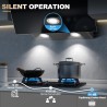 TopStrong Hotte Aspirante 60cm, A+++ Hotte de Cuisine inclinée Silencieuse, 400m³/h Hotte aspirante sans Evacuation ou Recyclage
