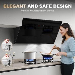 TopStrong Hotte Aspirante 60cm, A+++ Hotte de Cuisine inclinée Silencieuse, 400m³/h Hotte aspirante sans Evacuation ou Recyclage