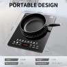 Plaque à induction, 2200W plaque de cuisson induction portable avec fonctionnement silencieux, 8 modes de cuisson tactile avec c